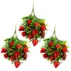 Decoração de festa Strawberry Artificial Fake Faux Strawberries Berries Picks Adeços Decorações de caule Berriess ornament Wedding Plastic Plástico