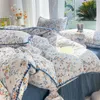 Set di biancheria da letto in stile francese a fiordiate bianche di cotone in cotone per coppie di coperture morbide coppie di ragazze letti floreali di tessili da casa