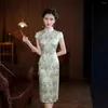 Ethnische Kleidung hochwertige echte Seiden Qipao Cheongsam Top Rock Bankett Temperament Abend Kleidung täglich High-End-Mode Hanfu