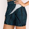 Jupes Blue triangles jupe féminine mini une ligne avec une poche de peau tons de terre noire naturel aquarelle blanche