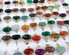 oval shape natural stone ring 100 pieces lot with jewelry box bulk crystal jewelry whole3135298
