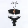 Bikini de maillots de bain pour femmes Big Chain de diamant Split Swimsuit Sexy Sexe Swim Shorts pour femmes 3xl