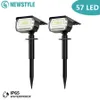 57/ LED Spotlights paesaggio solare 2 pezzi Luci solari per esterni 3 Modalità IP65 Lampada da giardino impermeabile cortile decorazioni portico per passeggio 240419