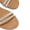 Sandales Femmes Crystal Crystal Slippers Fashion Summer Flat Dames Rhingestone Walking Shoes Women's Narrow Band Slip on