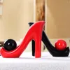 Ceramic Red High-Heeled Shoes Vase Home Decor Crafts Room Wedding Decoration Wine Cabinet Ornament Porcelain Figurines Gifts 240429