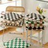 Kussen retro schaakbord plaid stoel antislip lam kasjmier kussen dineren patio kantoor winter zachte warme billen