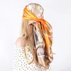 Écharrés CHEILS SILK Écharpe Scarft Femmes Summer Satin Headscarf Foulard Bandana Cheveux Soft Neckerchief Hijab pour les dames