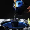 Teaware -sets Blue Cat Eye Design Teapot Chinees Traditionele keramische thee Cup Afternoon Tea Drinkware Set Home Decor Tearear