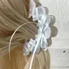 Muweordy Acrylic Ballet Style Hair Claw Korean Ribbon Tie Bow Clips Sweet Girl Wave Grab Clip Accessories For Women