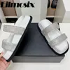 Slippers 2024 Zomer Crystal One Riem Dik Sole Dames Designer Brand Platform Slides Holiday Peep Toe Beach Shoes Woman