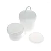 Bouteilles de rangement 1pc 500/1000 ml seau en plastique transparent avec couvercle et gérer le thé à lait rechargeable
