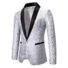 Herenpakken merk blazer pak jas helder causaal kraag contrast kleur stof mode jacquard luxe ontwerp mannen feest