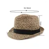 Beretti Summer Men Topper Casual Topper Panama Cappelli Straw 56-58 cm Piccolo brim Fedora da spiaggia in mesh traspirante LM0136