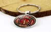 WG 1pc Firefighter Logo Time Gemstone keyChain Keyring Pendant Metal Keyring Accessories Creative Gift For Men Jewellry3674846