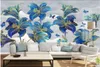 Custom Classic Papel de Parde Wallpaper handbemalte idyllische Pflanzen Blumen und Vögel Hintergrund Dekorative Malerei