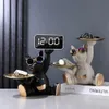 Décoration de maison Pitbull Dog Pendant Corloge de bureau Bluetooth Smart Living Small Decoration Desktop Electronic Digital Clock 240424