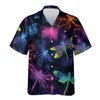 Casual shirts voor heren Dragonfly Graphic voor mannen Kleding Dier 3D Gedrukt Beach Shirt Funny Insect Rapel Blouse Women Blouses Boy Tops