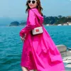 Женские траншеи Coats UV Thin Wursbreaker Top Fashion Sunscreen Hover Женщины Long 2024 Свободный летний супер сказочный солнцезащитный