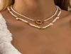 Collane a pendente Minar Boemia imitazione collana perla per donne paillettes a doppio strato oro a strati perline al cerchio di chiusura a levetta C3179782
