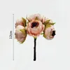 Decoratieve bloemen 12 cm 6pcs European Retro Rose Peony Bud Bouquet Wedding Home Decoratie Fake Flower Party Diy