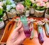 Watermelon Fluorite Crystal Point Wand Christmas Spiritual Gifts Angel Wings Natural Rose Quartz Unconditional Love Sphere Healing1634142