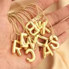 Hanger kettingen dikke vergulde gouden kleur alfabet ballon bubbel eerste letter ketting voor vrouwen charme sieraden cadeau
