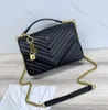 Luksurys projektanci torba lady aaa wysokiej jakości kobiety oryginalne skórzane złote łańcuchy podwójne klapy mese w torbie pojemności torebki portfele torby hobo torba A2#1324 Czarne