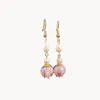 Boucles d'oreilles en pente de style chinois rétro doux tempérament pourpre colored glaçage fleur oreille de conception de conception pour femmes cadeaux de bijoux de perles