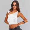 Tanques femininos Ly 2024 Cultura de verão sem mangas Top Branco Preto Casual Camista Básica Corte Corte Sexy Tank Camisole