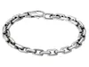 925 Sterling Silver Color Bracelet Man High Polish Curb Link Chain armband voor vintage Punk Rock Biker Mens Jewelry8594217