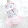 Odzież dla psów śliczna sukienka dla kota tutu róże koronkowe design ze szczeniakiem pupy spódnicę wiosna/letnie ubrania strój 5 rozmiarów