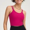 Frauentanks 2024-Summer Rib Beauty Back-Übung BH Spaghetti-Gurt Yoga Weste Schnell trocknen-Absorbing Workout Kleidung einteilige Wom