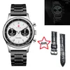 Montre-bracelets Red Star 40mm Panda 1963 Chronograph Watch Luminous avec Seagull Mouvement ST1901 MONTAGES MÉCANIQUES MENS