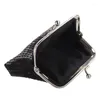 Bolsa de lantejoulas femininas Mini -carteira (preto) Bolsas femininas Bolsas Bow Day Bowes (preto)