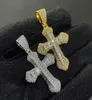 Shining Diamond Stone Cross Pendants Diewelry 18k настоящие золотые мужчины.