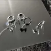 Stud Silver Color Tassel Chain Heart Crystal örhängen Oregelbunden geometrisk körsbärshoppörhängen för kvinnors gåvor smycken