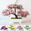 Decoratieve bloemen nep plant bloem pot ornamenten kunstmatige bonsai kleine boompot voor thuisfestival tuin bruiloft decoratie