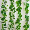 Decorative Flowers Artificial Green Hanging Vines Plants Fake Leaf Garland Wall Vine Decor For Home Wedding Party Room Garden Decorations