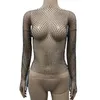 Roupas femininas Sexy Comércio Exterior Praia Piscina Piscina Parque de Pesca Diamante Fede de Pesca Transparente Cobrimento de Fishnet Tops