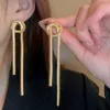Bengelen kroonluchter overdreven gouden kleur lange kwast slangbot oorbellen voor vrouwen geometrische dikke ketting oorbellen sieraden accessoire dropshipping