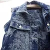 Tanques femininos 2024 Moda de primavera Vintage Jacquard jeanse Women Women Women Women Short Seveless Jacket Loose Vest Cole