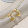 Classic v Gold Cerrings T -образные дизайнерские серьги дизайнера для женщин T1 T1 Дизайнерские сережки с бриллиантами изысканные ювелирные изделия изысканные простые роскошные серьги 6 вариантов