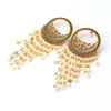 Dangle Earrings Luxury Big Pearls Beads Statement for Women Bridal Vintage Lotus Drop Adaggaggerated Party Jewelry Gift
