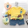 Clothing Sets New Toddler Baby Boys Clothing Sets Summer Cartoon Car Cotton T Shirt +Denim Shorts Kids Casual Infant Clothes Suits 1-5 Years