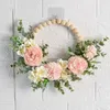 Dekorativa blommor konstgjorda Peony Wreath Floral Spring Summer For Wedding Decor