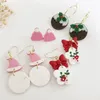 Dangle Earrings Clay Santa Claus Hoop For Women Girls 2024 Handmade Round Pendant Bow Earring Christmas Present