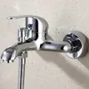 Grifos de lavabo de baño grifos cuencos de cuenca montada en la pared agua fría caliente boquilla de dos agujeros toque de baño triple válvula bañera hardware de grifo de ducha