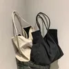 Torby na ramię duża torba na kupujących z sznurkiem dla kobiet 2024 Cotton Cloth Fashion Canvas Tote Shopping Woman torebki Podróżuj