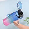 Butelki z wodą 1L Sport Bottle wyciekając gradient Matte Motywacyjne picie na zewnątrz i fitness