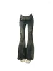Женские джинсы Blue Patchwork Flare Backgy Harajuku Джинсовые брюки Y2K Jean Pants Винтажные японские стиль 2000 -х